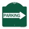 Signmission Designer Series Parking W/ Right Arrow, Green & White Aluminum Sign, 18" x 18", GW-1818-24371 A-DES-GW-1818-24371 - alternate 1